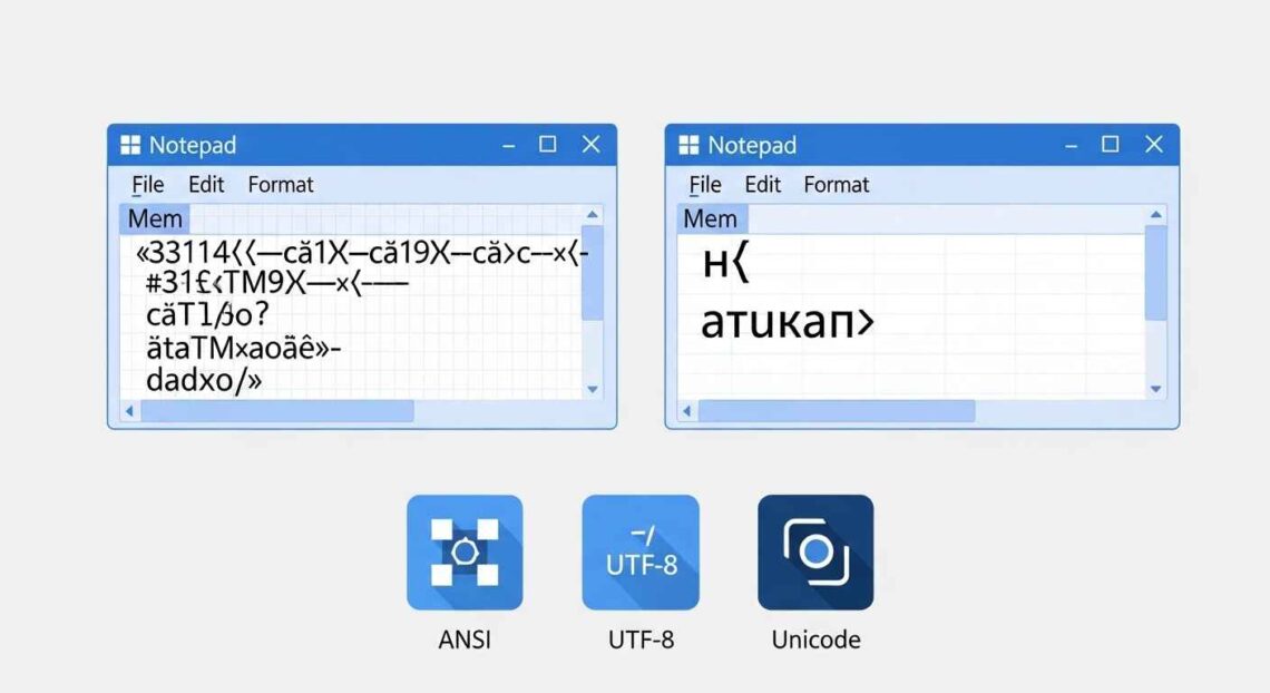 Encoding Problems in Notepad (UTF-8, ANSI Explained)